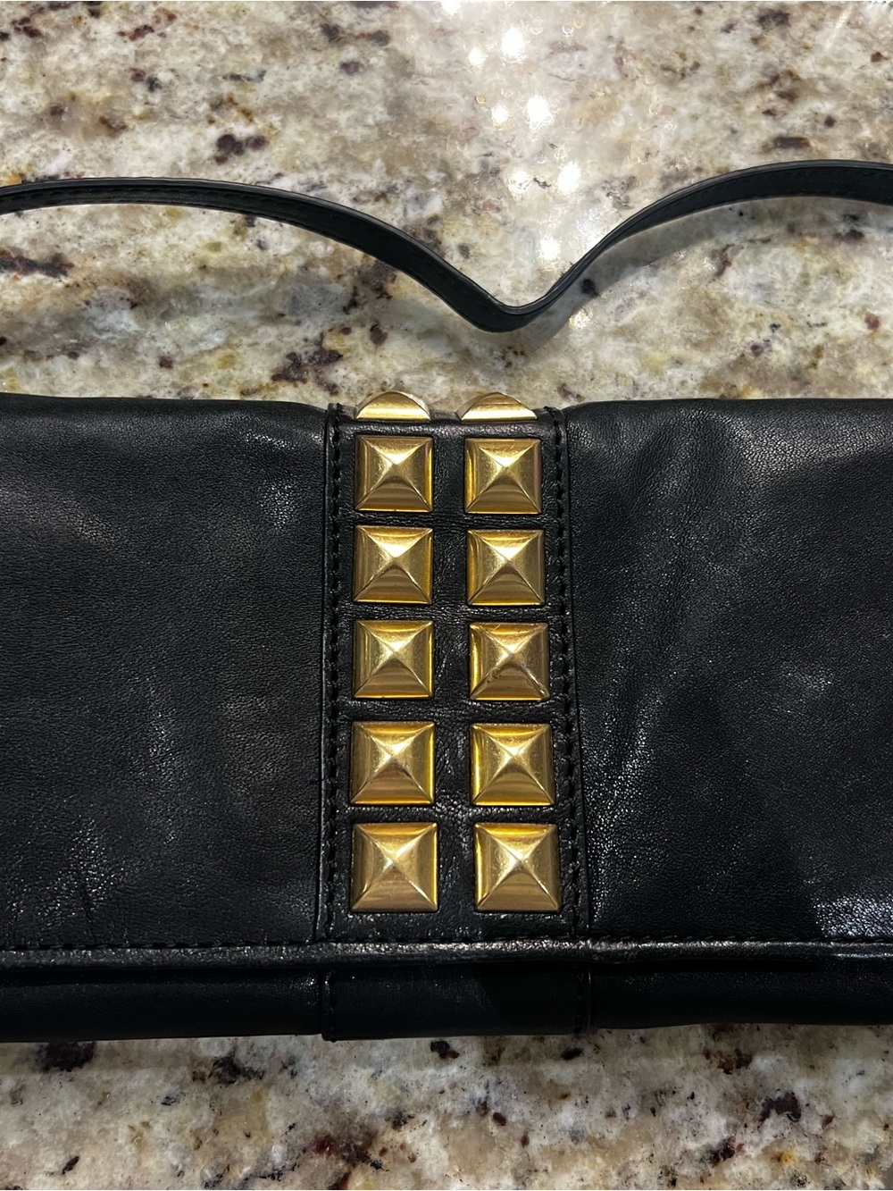 Michael Kors Calista Studded Leather Clutch.